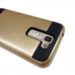 Wholesale LG Tribute 5 K7 Iron Shield Hybrid Case (Champagne Gold)